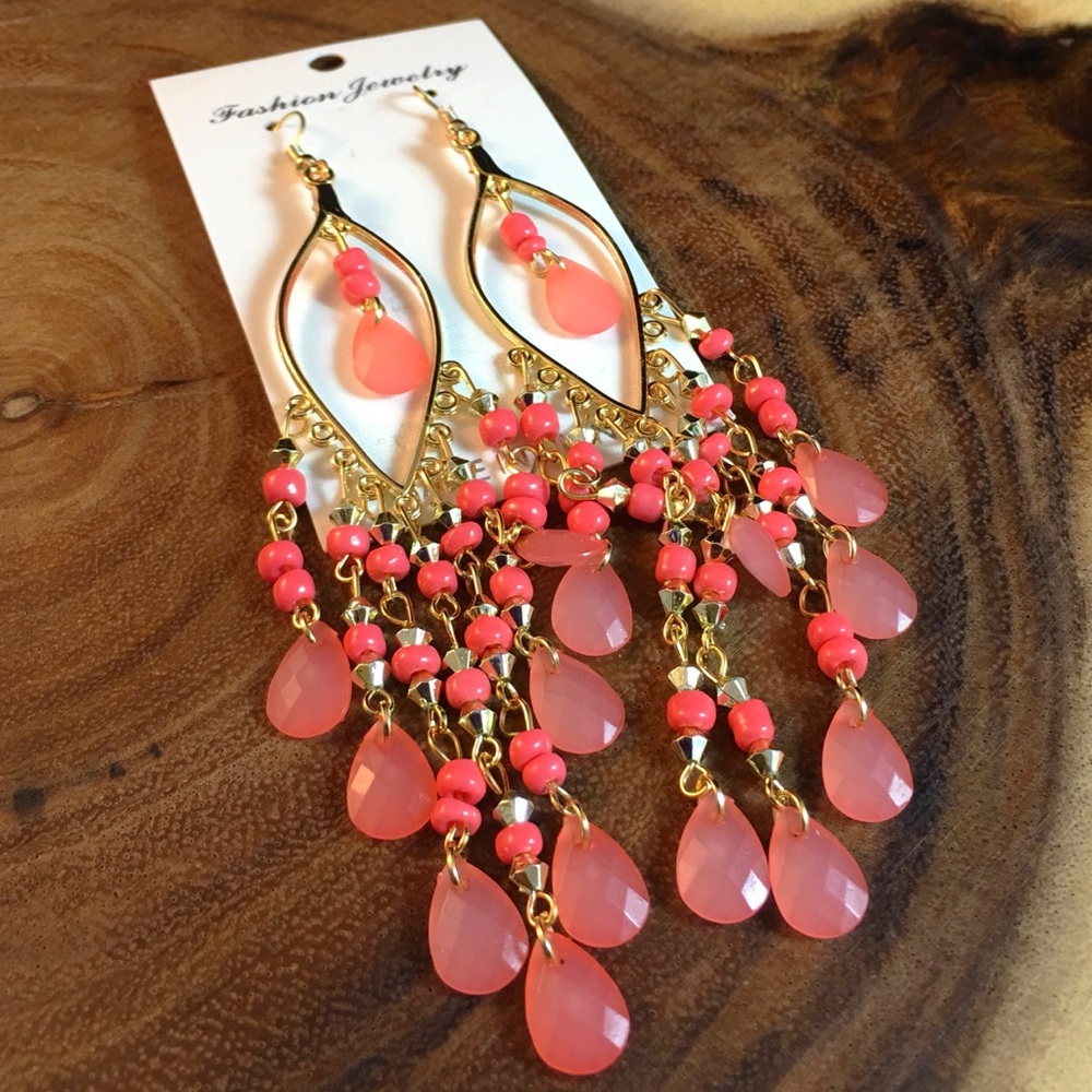 Women’s Long Boho Dangle Pink Fashion Earrings